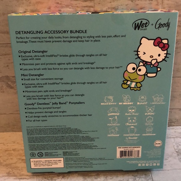 Hello Kitty Keroppi Sanrio Goody Wet Brush Limited Edition Detangler Gift Set - Picture 2 of 8